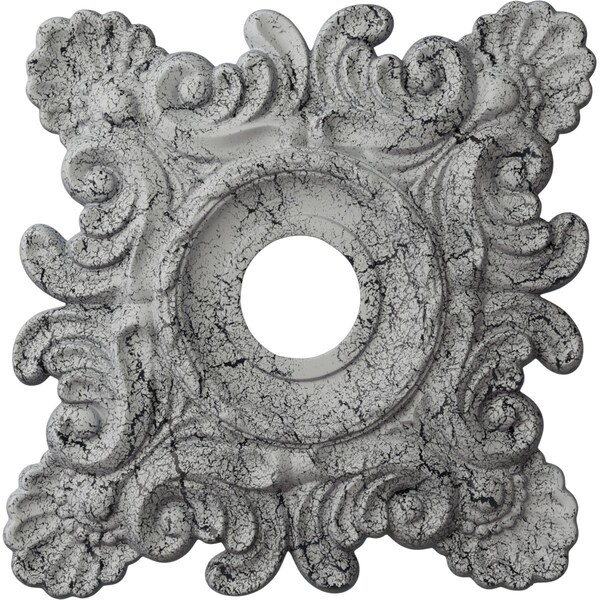 Ekena Millwork Crawley Medallion (Canopies up to 6 3/4"), 18"W x 18"H x 3 1/4"ID x 1 1/2"P, Ultra Pure White CM18CRUWC - main